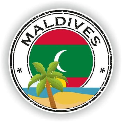 Maldives Seal Sticker Round Flag For Laptop Book Fridge Guitar