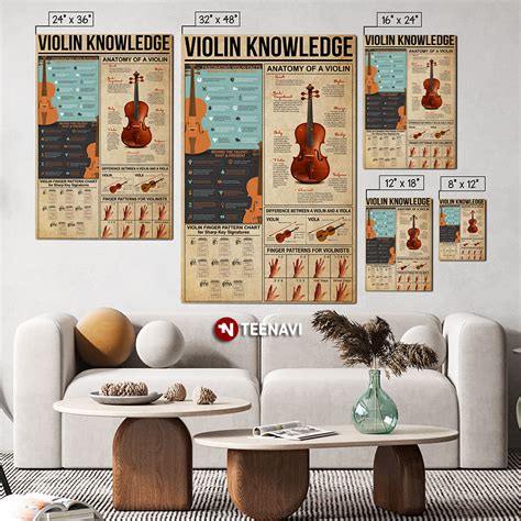 Violin Knowledge Poster Home Decor Wall Art