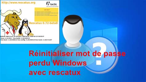 Comment réinitialiser mot passe perdu oublié de Windows avec Rescatux