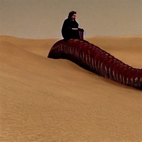 Krea A Still Of Agent Cooper From Twin Peaks Riding A Giant Sandworm