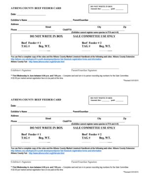 Fillable Online Athenscofair Beef Feeder Form Athens County Fair