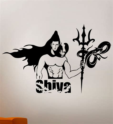 Hoopoe Decor Lord Shiva Wall Sticker Black By Hoopoe Decor Online