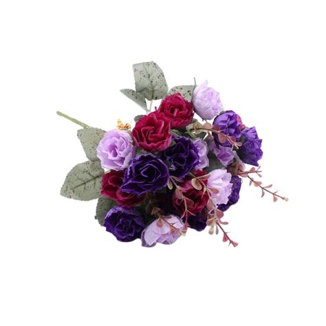 Tureclos Artificial Flowers Rose Rhinestone Lightweight Faux Bunch