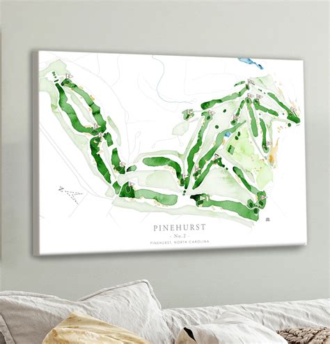 Pinehurst No2 Golf Course Map Print Nc Golf Course Layout Print Or