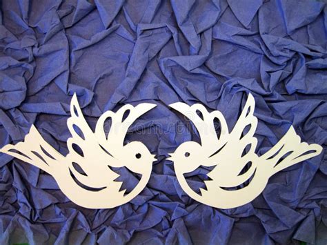 Two White Birds Paper Cutting Stock Photo Image Of Create Body