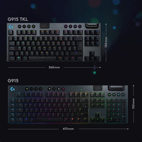 Logitech G915 TKL Tenkeyless Lightspeed Wireless RGB Mechanical Gaming ...