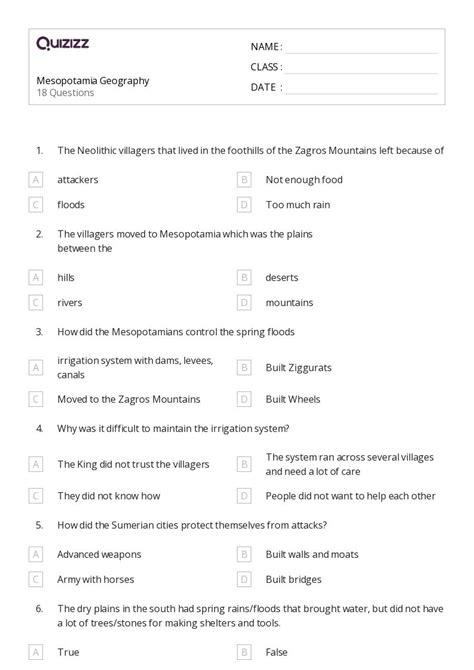 50+ Geography worksheets for 6th Grade on Quizizz | Free & Printable