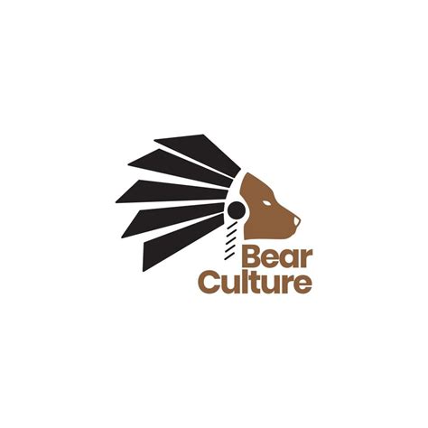 bear with apache tribe culture logo design 14564535 Vector Art at Vecteezy