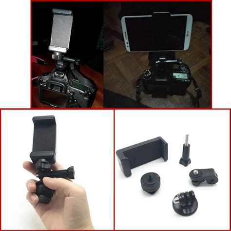 Pcs Set Hot Shoe Mount Adapter Universal Phone Holder For Attaching Phone GoPro Go Pro Hero