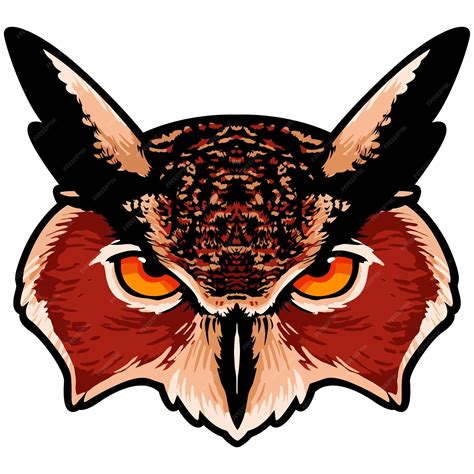 Premium Vector | Owl face illustration sky forest vector