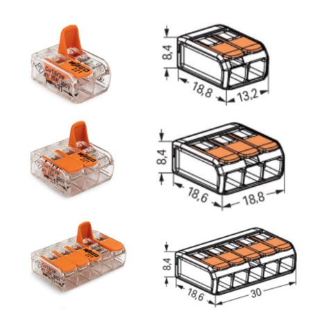 Wago 221 mit Hebel Dosenklemme Kabelklemmen Lüsterklemme