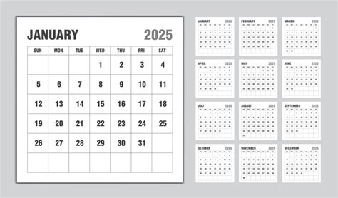 Calendar 2025 Year Black Design Monthly Calendar Template For 2025