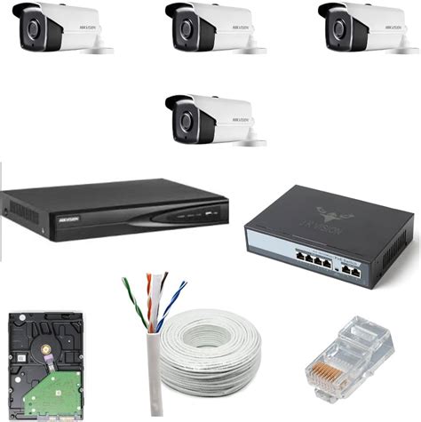 HIKVISION 2MP CCTV IP Camera Full Set 4 Bullet 4 Channel NVR 4 Port