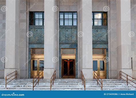 Detail of the Facade of the Former Binghamton 1935 United States Post ...