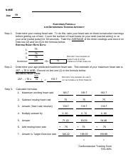 Karvonen Formula Sample Pdf Name Age Karvonen Formula For