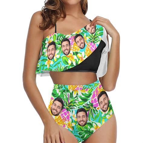 Custom Face Bikini Set Personalized Funny Face Photo On Bride Etsy