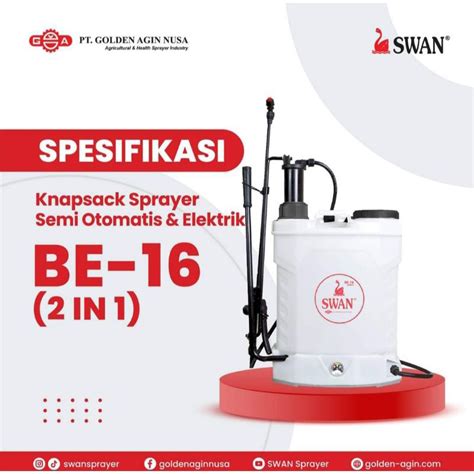 Jual Sprayer Elektrik Dan Manual Swan Sprayer Swan Type BE 16 2IN1