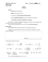 Exam Questions For Fundamentals Of Chemistry Ii Chem Docsity