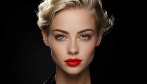 Schöne blonde frau mit blauen augen elegantes und glamouröses modemodell erzeugt durch