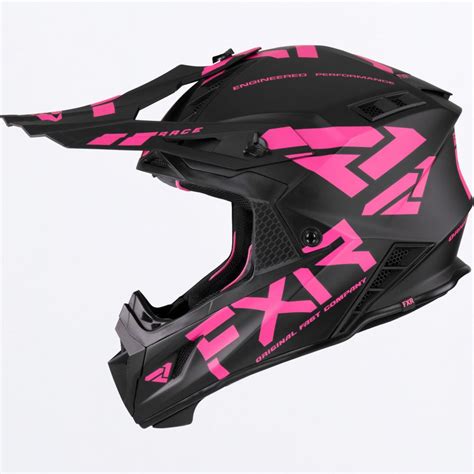 Fxr Casca Moto Endurosnow Helium Race Div With D Ring Blackelec Pink