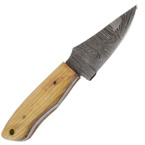 Explore True Damascus Fixed Blade Knife W Sheath Olive Wood Mrknife