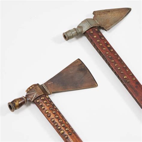 Lot Replica Pair Of Plains Pipe Tomahawks 20th Century