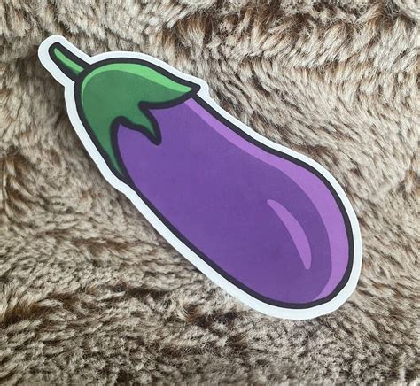 Eggplant Emoji Sticker High Quality Vinyl Scratch Resistant, Waterproof ...