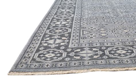 Wool Grey Rug 6x9 Hand Knotted Bokhara Oriental Room Size One Etsy