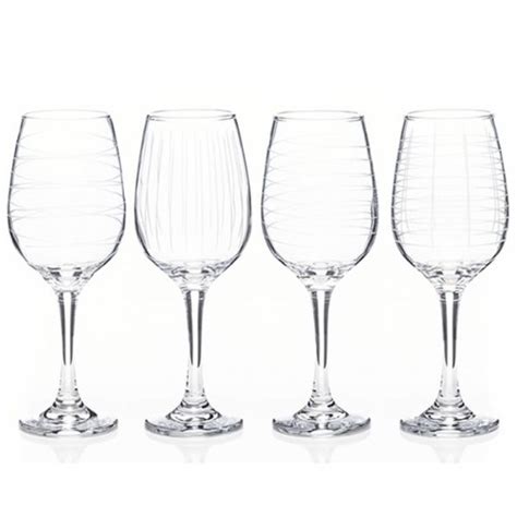 Clear Cut Set Of 4 Wine Glasses Allens