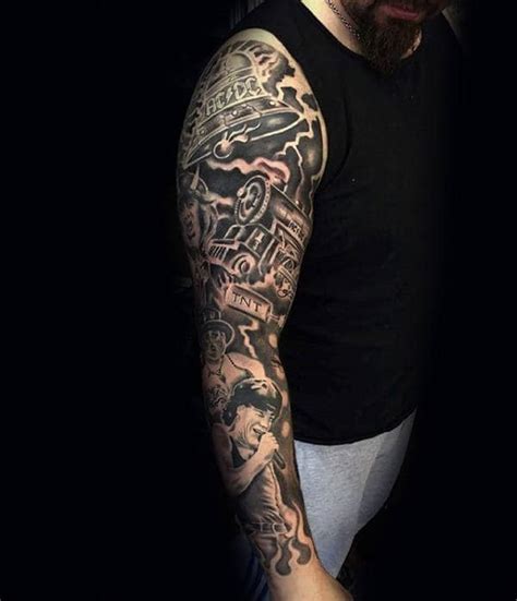 Music Sleeve Tattoos For Men Lyrical Ink Design Ideas