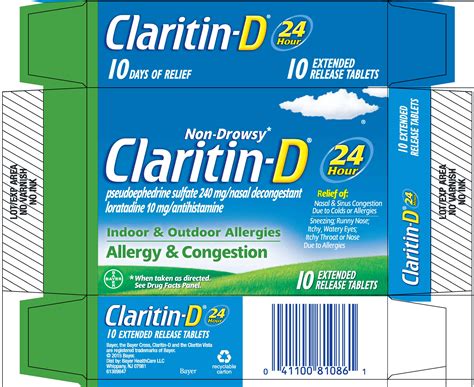 Claritin-D 24 Hour (tablet, extended release) Bayer HealthCare LLC.