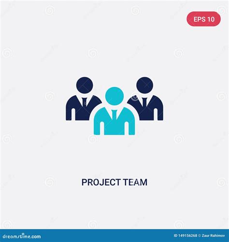 Two Color Project Team Vector Icon From General Concept Isolated Blue