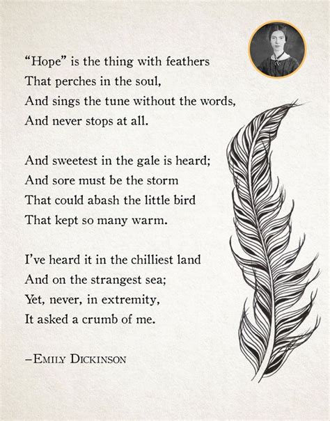 One Of The Most Famous Classic Short Poem ‘hope Is The Thing With Feathers By Emily Dickinson