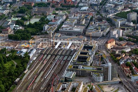 Luftbild Stuttgart Bauarbeiten Stuttgart 21 Am Hauptbahnhof In