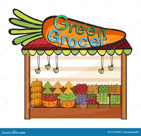 Green Grocer Holding Produce Front View Continuous Line Drawing Cartoon ...