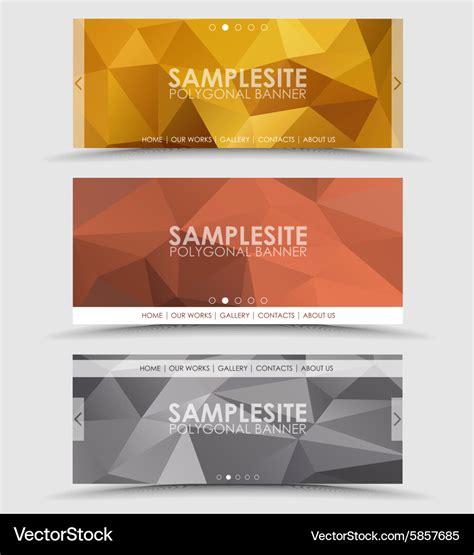 Set of geometric polygonal header Royalty Free Vector Image