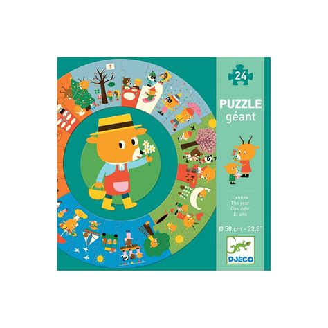 Djeco Giant Puzzles The Year 07016 Toys Shop Gr