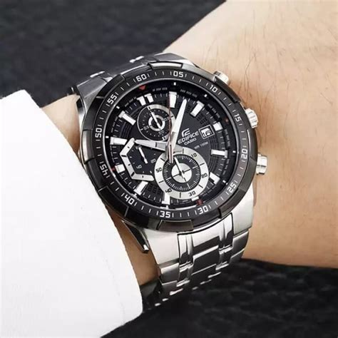 Official Warranty Casio Edifice Efr 539d 1av Chronograph 100m Black Dial Stainless Steel