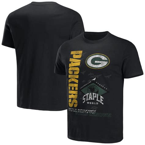 Men S Nfl X Staple Black Green Bay Packers World Renowned T Shirt