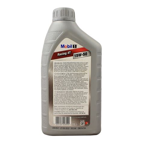 Mobil 1 Racing 4T 15W 50 15W50 Synthetic 4 Stroke Motorcycle Engine Oil