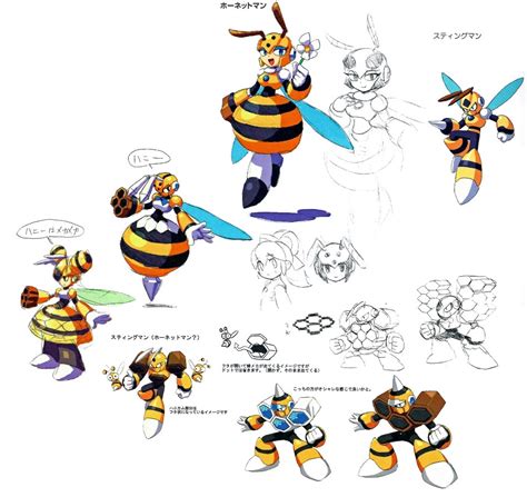 Image Mega Man 9 Concept Art Hornet Man And Honey Woman Mmkb