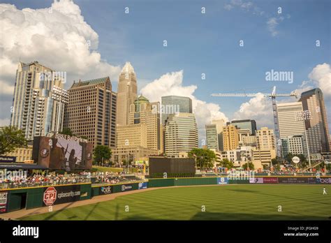 Charlotte North Carolina City Skyline From Bbt Ballpark Stock Photo Alamy