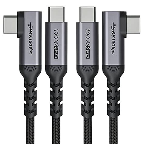 Cable USB SUMPK USB C A USB C 90 De 6 6 Pies 2 Pzs Gris