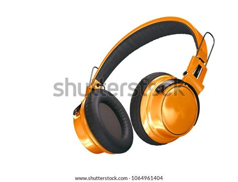 Realistic Bright Orange Wireless Headphones Isolated Stock Illustration ...