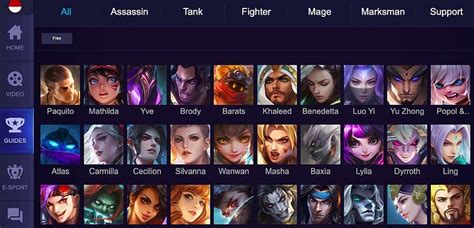 Biodata Hero Mobile Legend Mobile Legends