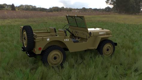 Full W Chassis Jeep Willys Mb Military Desert Hdri D Model Cgtrader