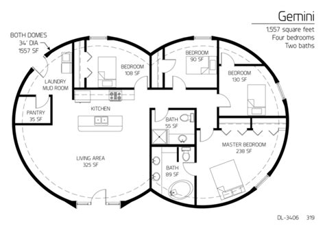 Floor Plans 4 Bedrooms Monolithic Dome Institute