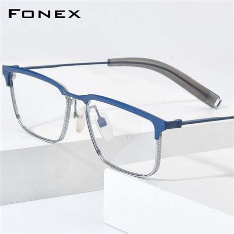 Fonex Pure Titanium Glasses Frame Men New Retro Vintage Square