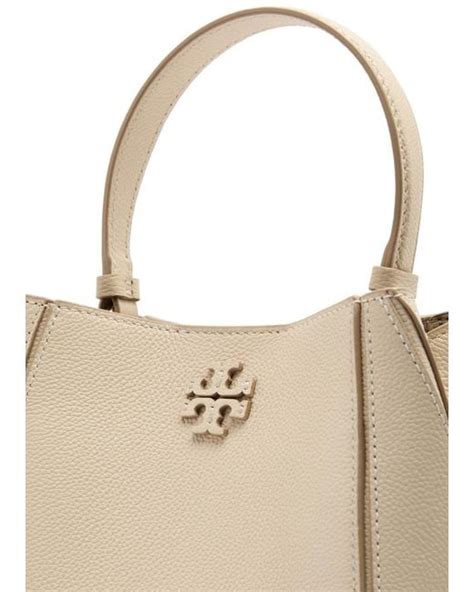 Tory Burch Mcgraw Small Leather Bucket Bag In Natural Lyst UK