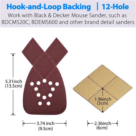 Sandpaper Mouse Sander Pads With Extra Tips FOXWOLL